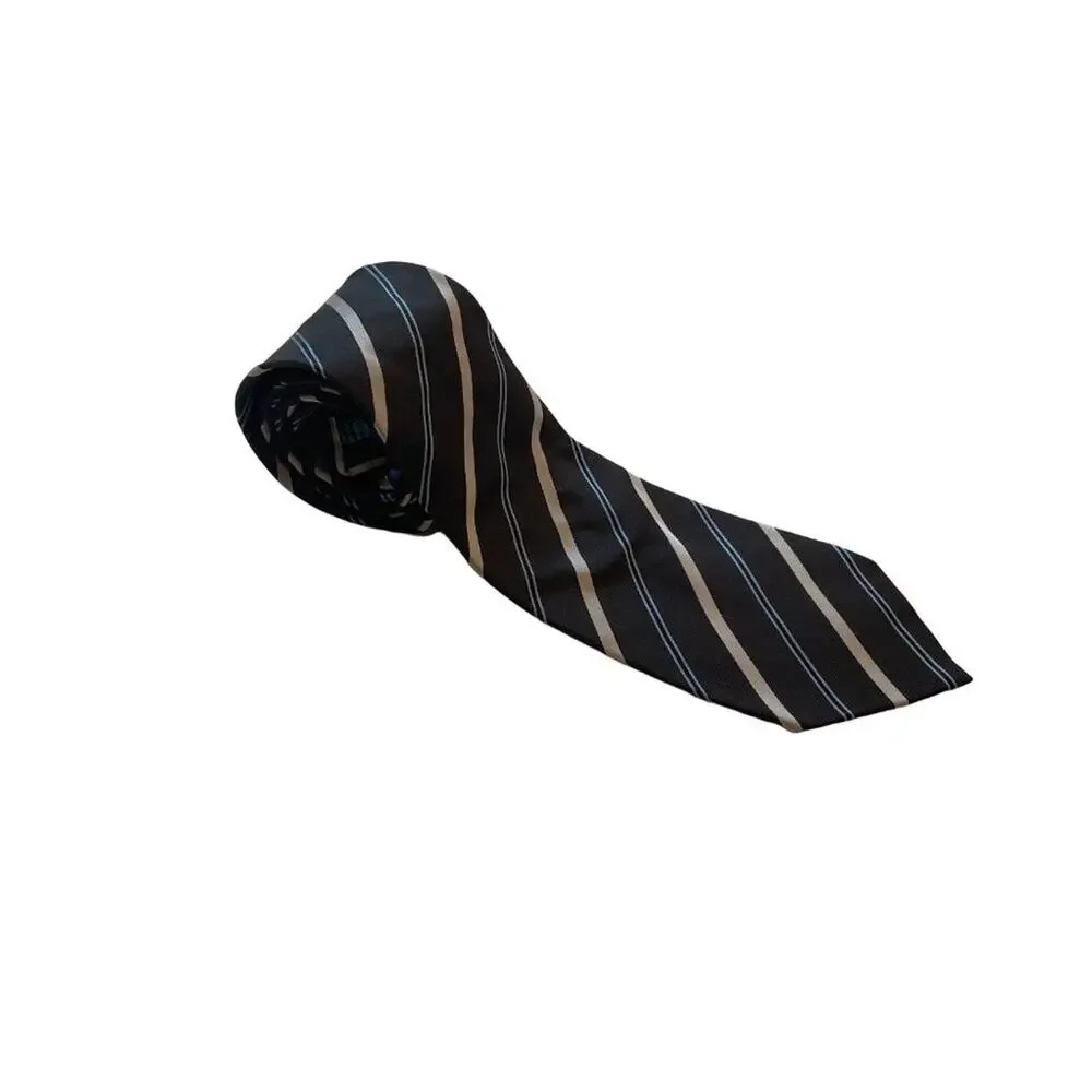 Banana Republic Brown Striped Silk Tie, Classic, Preppy, 57.5